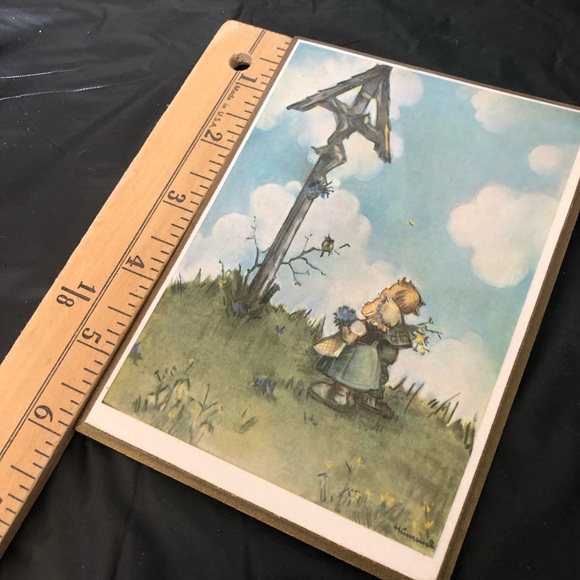 VTG Hummel Wooden Wall Plaque "Adoration” mini - Picture 3 of 3